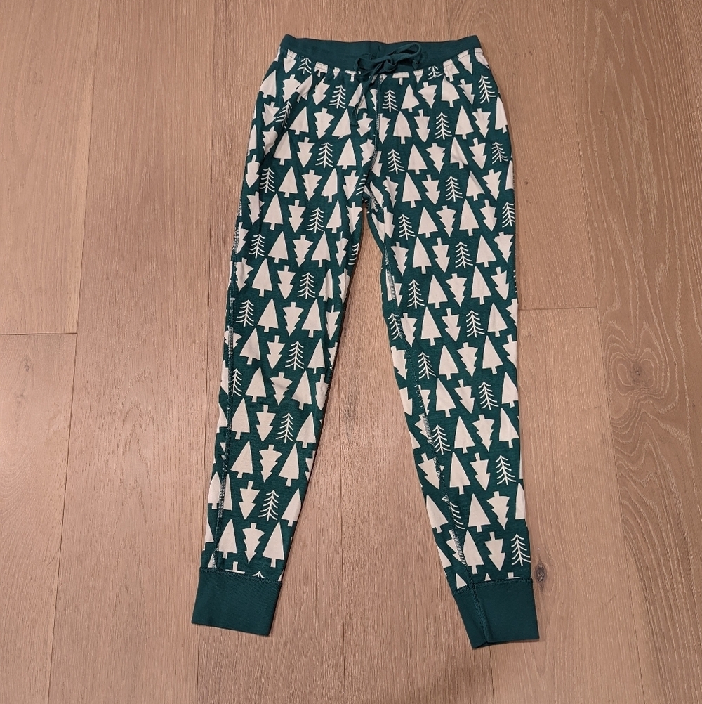 Hanna Andersson Green and White PJ Joggers